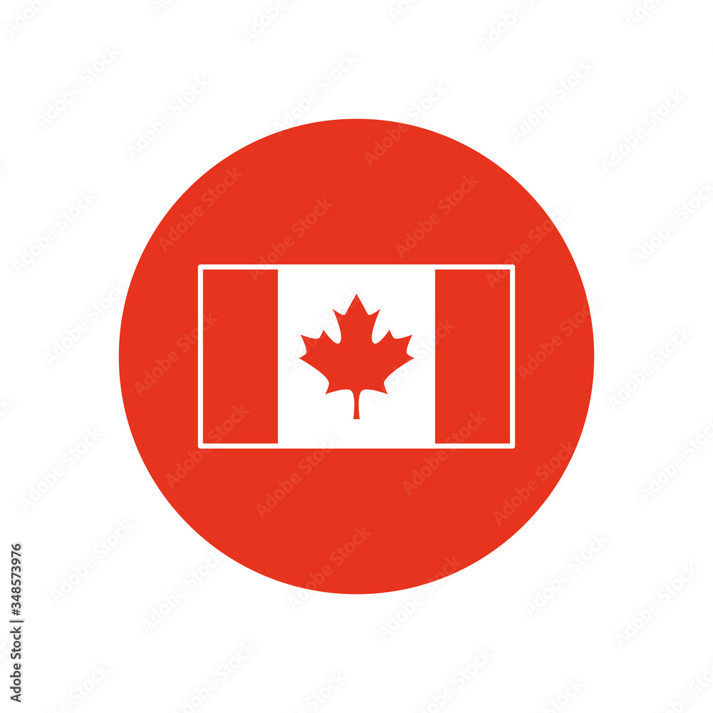Fototapeta premium Canada day concept, canada flag icon, block silhouette style