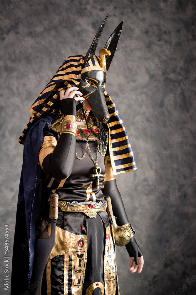 Cosplay Costume Egyptian God Anubis Stock-Foto | Adobe Stock