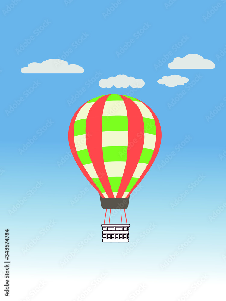 Fototapeta premium hot air ballon. balloon vector cartoon air-balloon. 