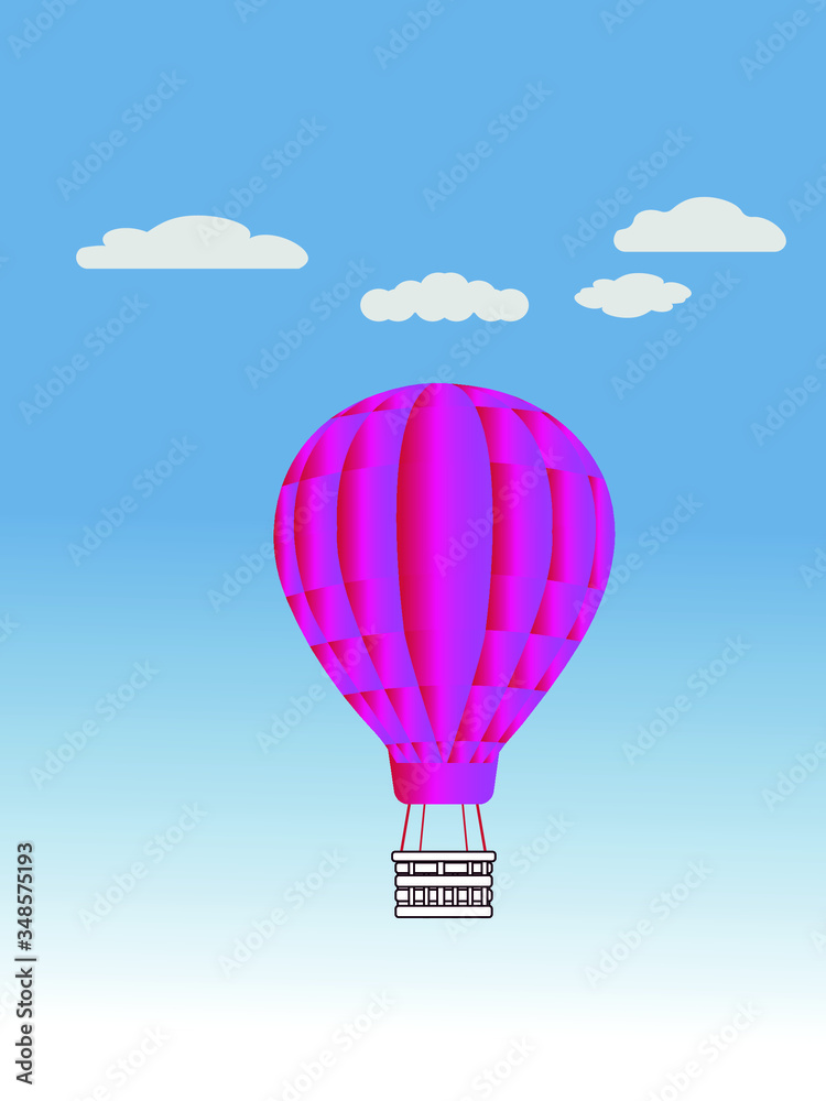 Obraz premium hot air ballon. balloon vector cartoon air-balloon. 