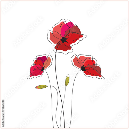 Red poppy rose