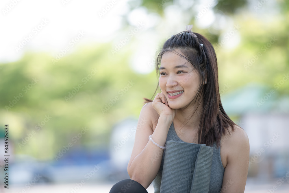 Young woman hiking and going camping in nature Young woman hiking and going camping in nature