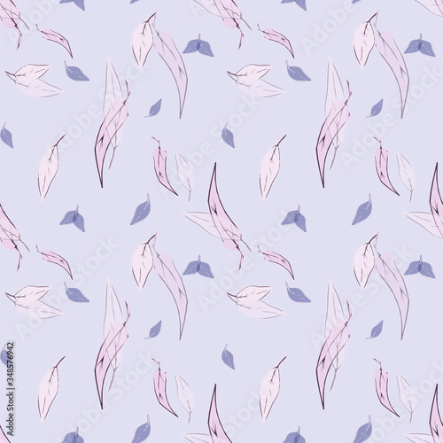 seamless pattern with delicate leaves