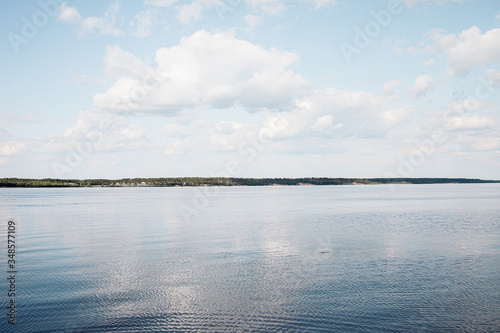 beautiful blue sky with white cloud