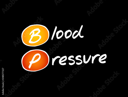 BP - Blood Pressure acronym, medical concept background