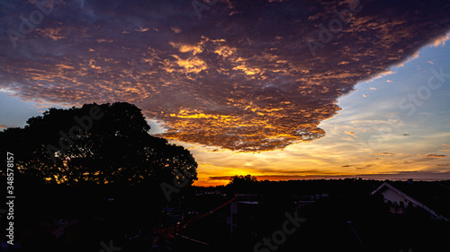 sunset in the city