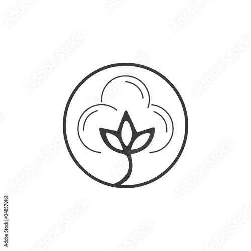 Beauty Cotton flower vector , Simple icon Cotton flower template symbol nature