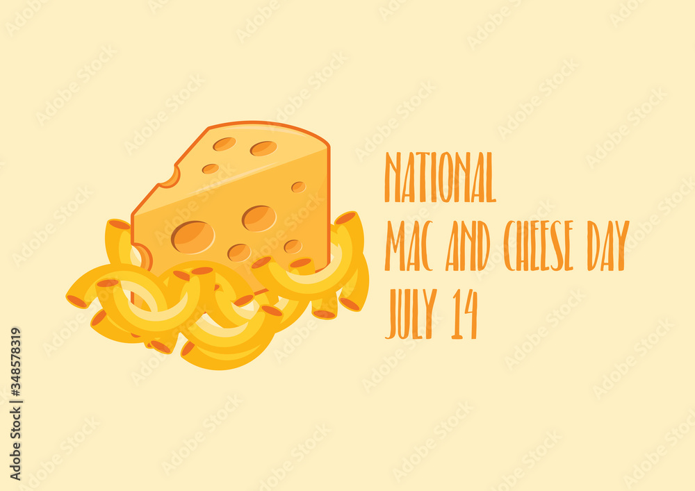 National Mac and Cheese Day vector. Macaroni and Cheese vector. Pasta
