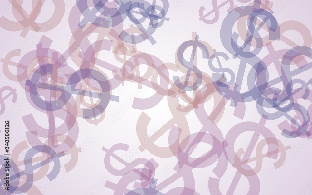 Gray translucent dollar signs on white background. Red tones. 3D illustration Gray translucent dollar signs on white background. Red tones. 3D illustration