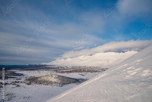 Winter ski trip in the mountains of the circumpolar Urals © littleboy72