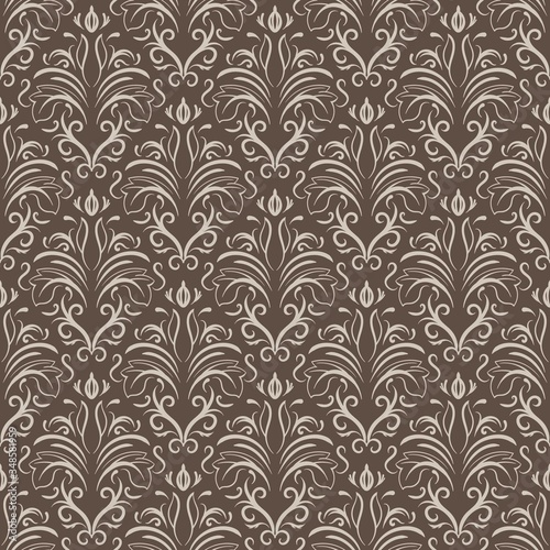 abstract pattern of damask, seamless pattern vector design