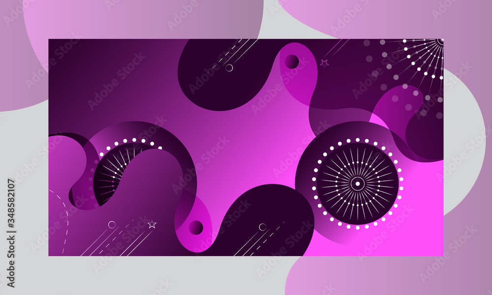 vector illustration of an abstract background with purple circle shape like flowers design