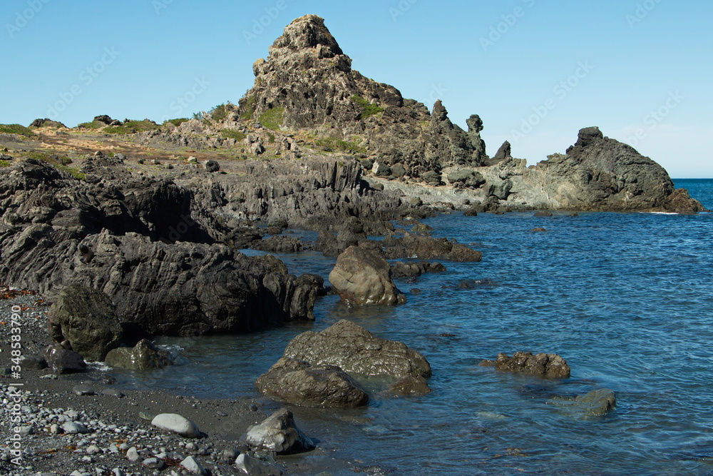 Coast on Cape Palliser in Wellington Region on North Island of New Zealand  
