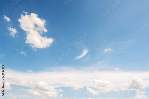 Copy space on beautiful blue sky with clouds for text design.