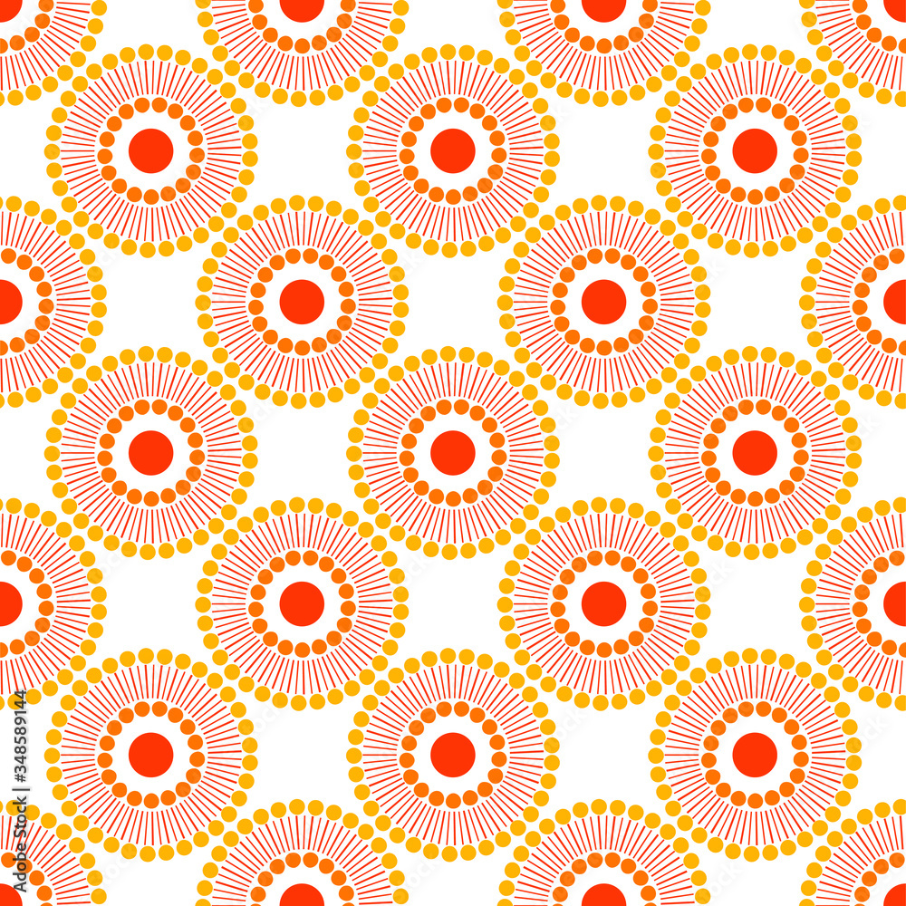 Yellow and red ornate geometric pattern design Yellow and red ornate geometric pattern design