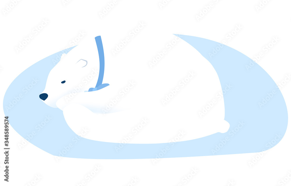 寝そべっている北極熊のイラスト 寝そべっている北極熊のイラスト