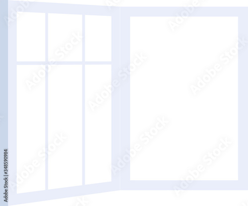 Opened window frame