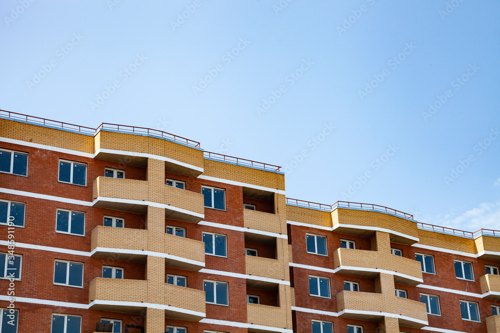 Unfinished high-rise apartment building.