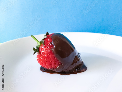 close up of strawberry with on white background