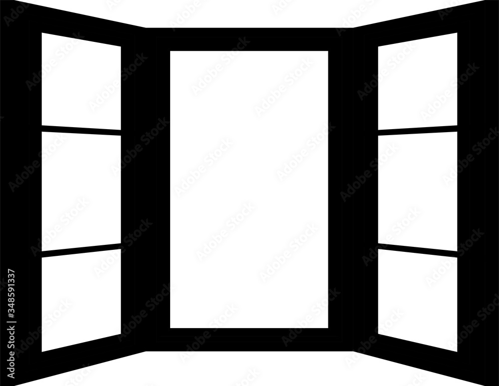 Monochrome Open window frame Monochrome Open window frame