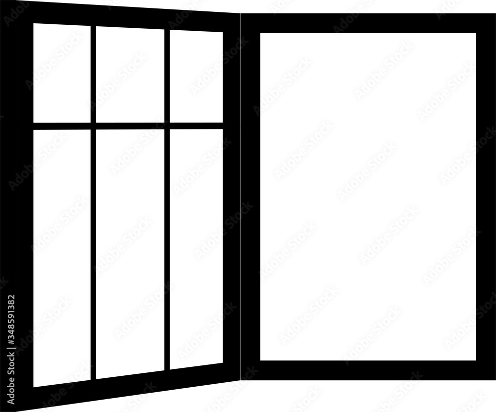 Monochrome Open window frame Monochrome Open window frame