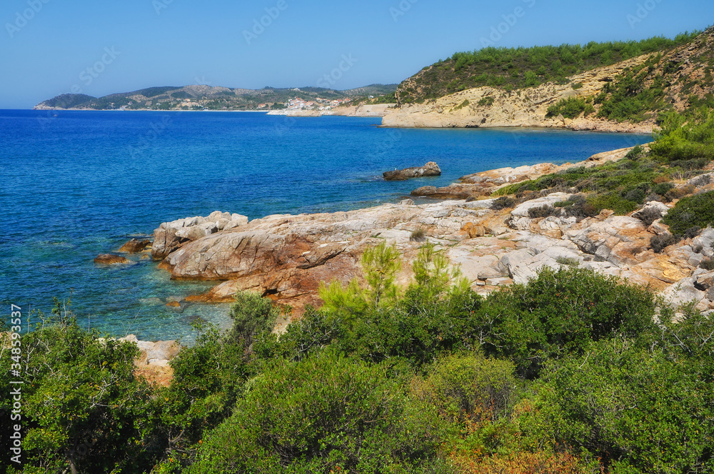 Beautiful Greek island of Thassos: one of the most popular tourist destinations in Greece. Beautiful Greek island of Thassos: one of the most popular tourist destinations in Greece.