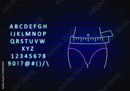 neon icon, body parameters, measurement 