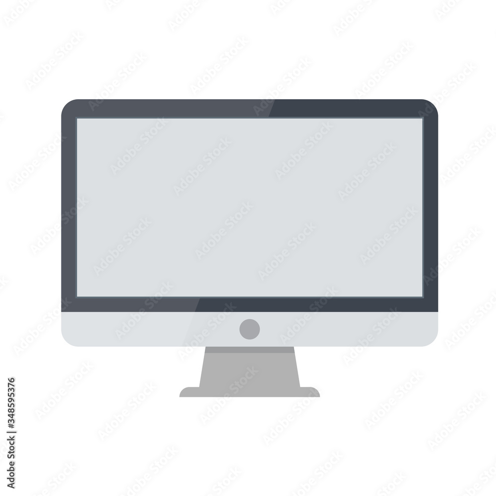 Personal computer in trendy realistic style. Realistic monitor computer monoblock isolated on white background. Mock up empty screen template. Vector EPS 10 Personal computer in trendy realistic style. Realistic monitor computer monoblock isolated on white background. Mock up empty screen template. Vector EPS 10