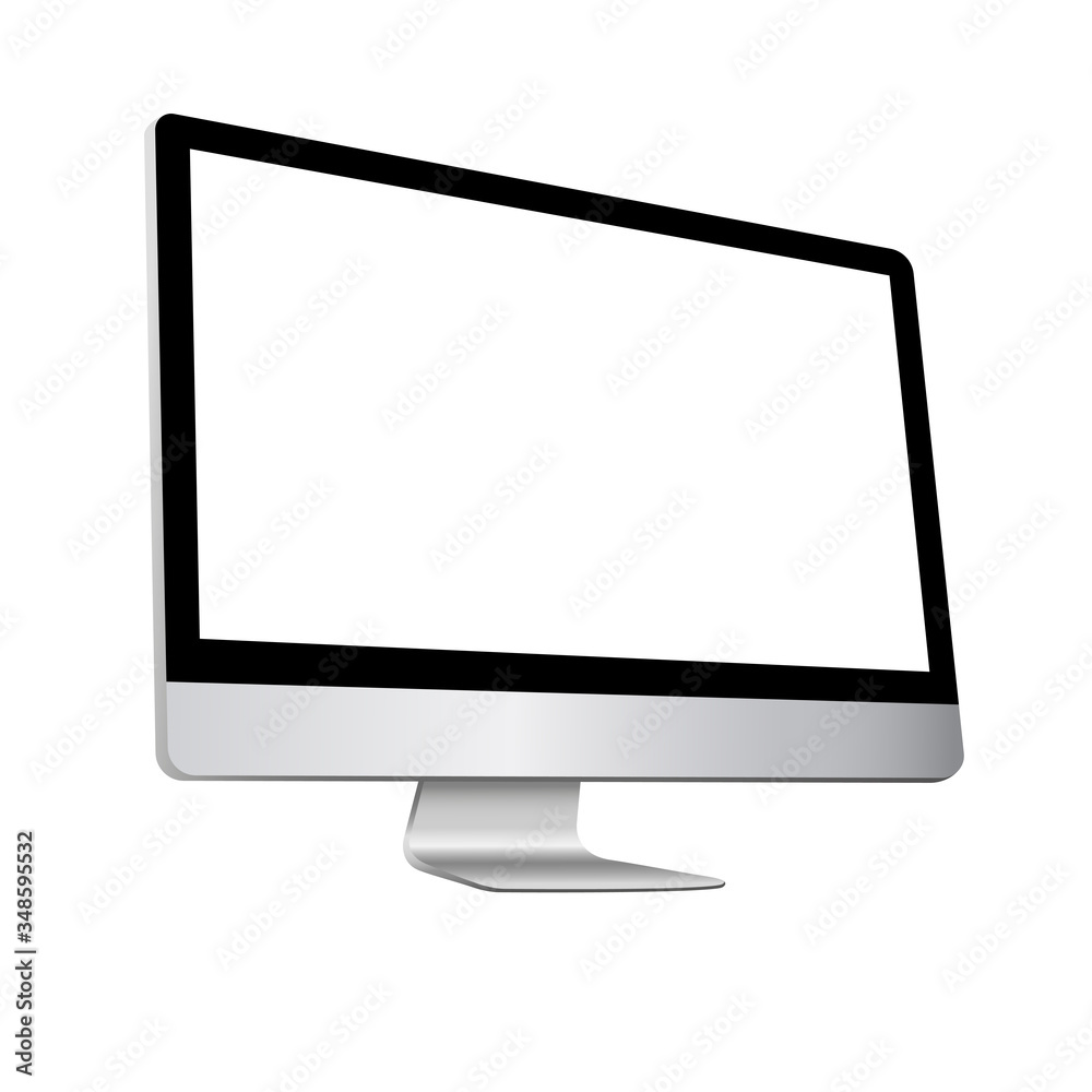 Computer Monoblock Monitor Display Isolated on a white background. Vector EPS 10 Computer Monoblock Monitor Display Isolated on a white background. Vector EPS 10