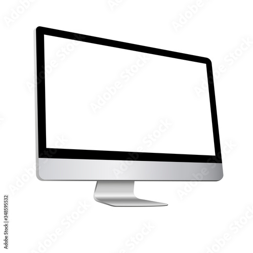 Computer Monoblock Monitor Display Isolated on a white background. Vector EPS 10