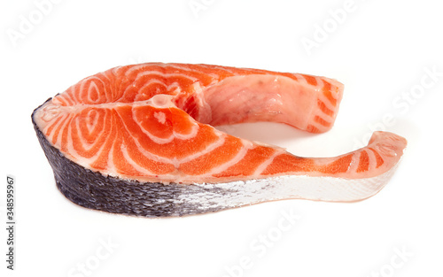 fresh salmon isolated on white