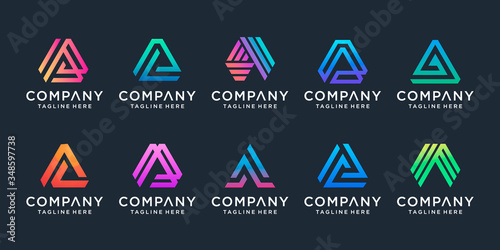 Free Download Set of creative letter A logo design template. icons for business of luxury, elegant, simple. - GFXLoad