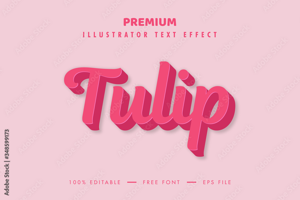 Tulip Flower Text Effect and Editable Text Style. 