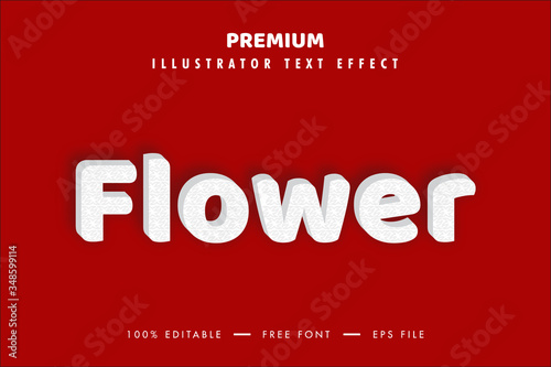White Flower 3d Text Effect and Editable Text Style. 