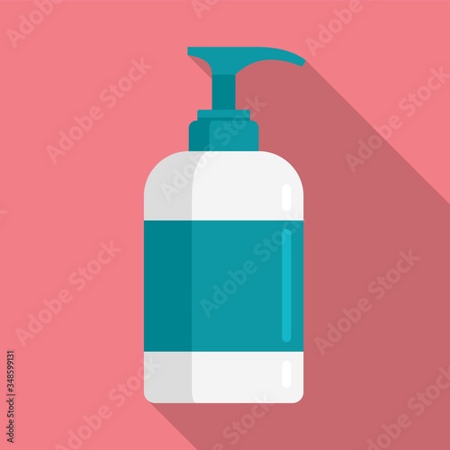 Disinfectant dispenser bottle icon. Flat illustration of disinfectant dispenser bottle vector icon for web design