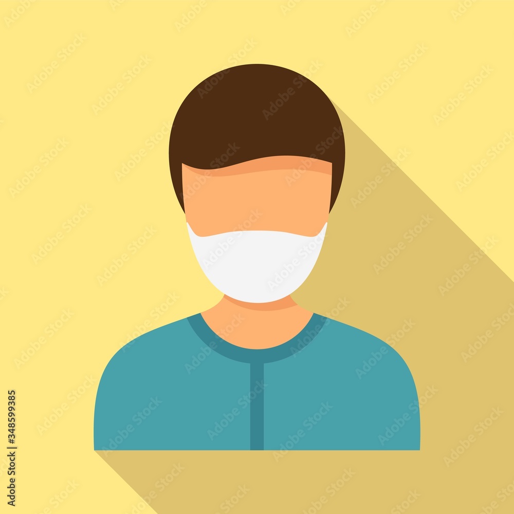 Man mask protect icon. Flat illustration of man mask protect vector icon for web design