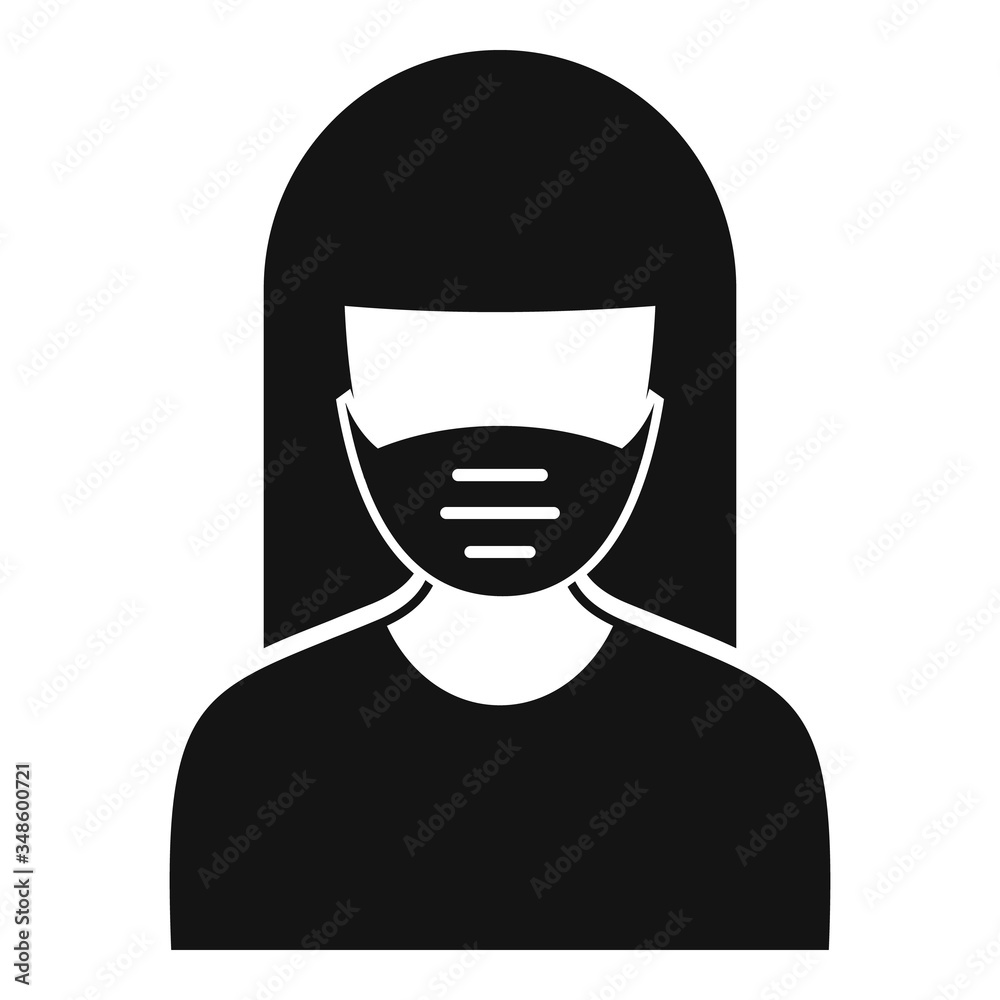 Woman protect mask icon. Simple illustration of woman protect mask vector icon for web design isolated on white background