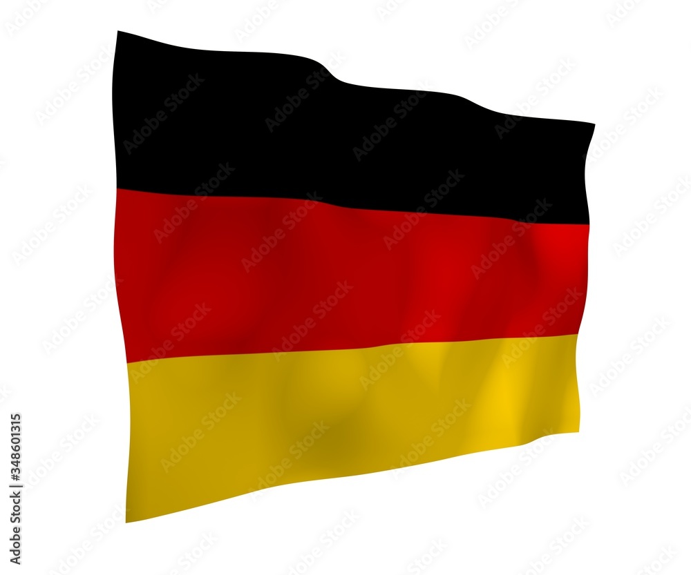 Flag of Germany. Wide format 3D illustration. State symbol of the Federal Republic of Germany. 3D rendering Flag of Germany. Wide format 3D illustration. State symbol of the Federal Republic of Germany. 3D rendering