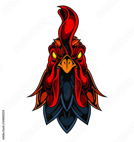 Rooster esport mascot logo design