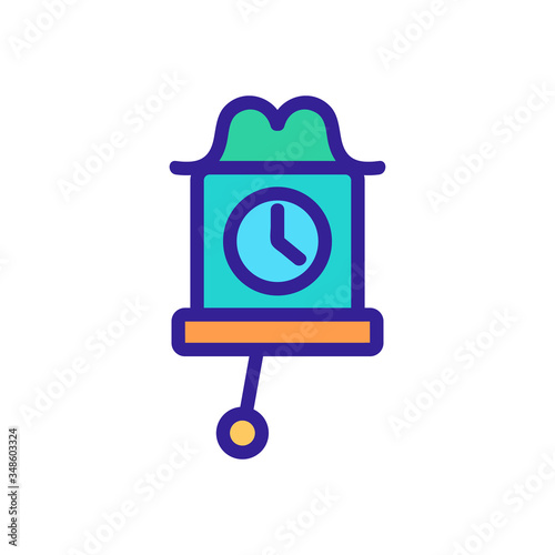 round watch device with metronome icon vector. round watch device with metronome sign. color symbol illustration