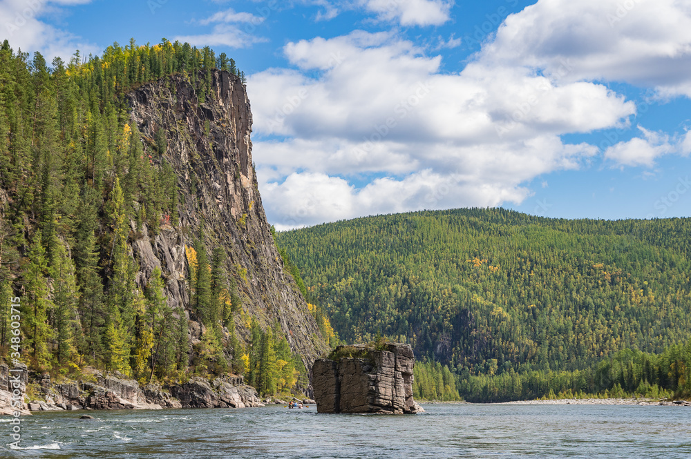 water trip along the rivers of Siberia. Nature Of Siberia. Mountains and rivers