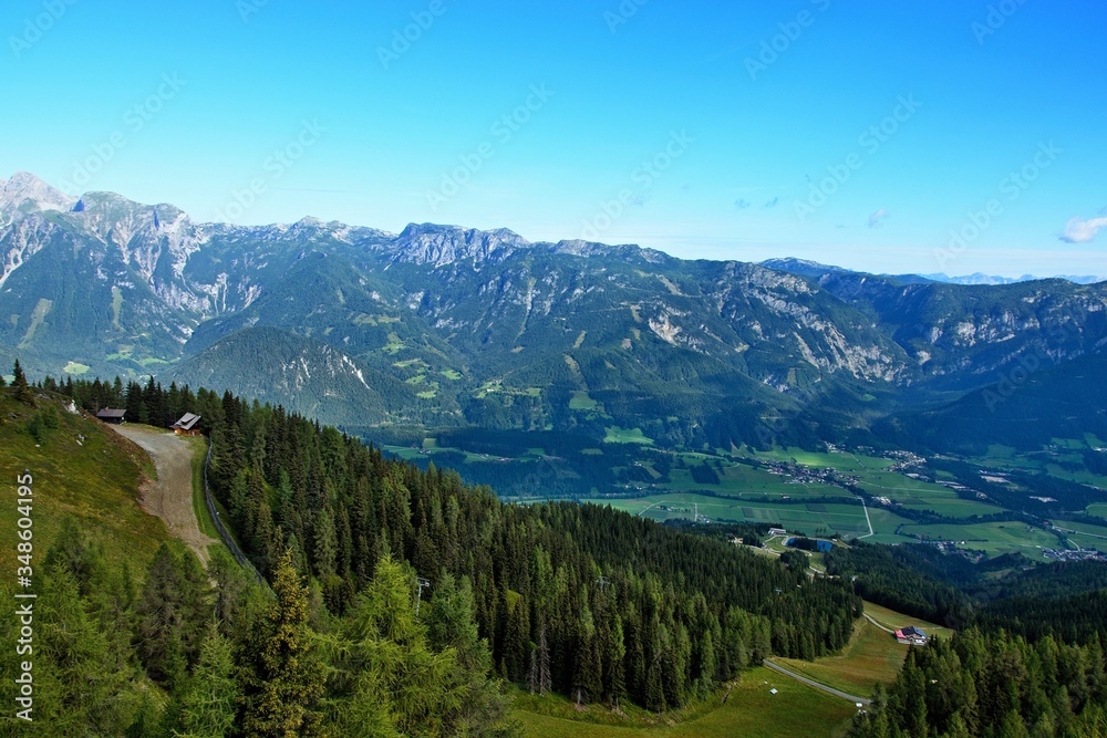 Austrian Alps-view on the massif of Dachstein from Hauser Kaibling
