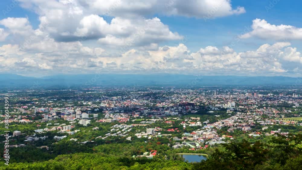 Landmark High View Point Of Chiang Mai Cityscape, Thailand 4K Time Lapse (pan shot) Landmark High View Point Of Chiang Mai Cityscape, Thailand 4K Time Lapse (pan shot)