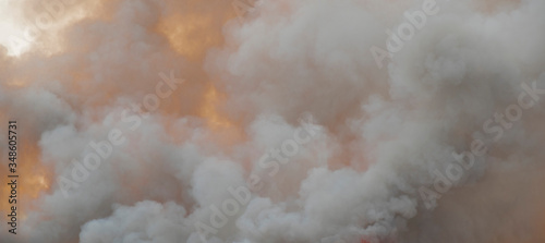 smoke pattern background of fire burn in grass fields