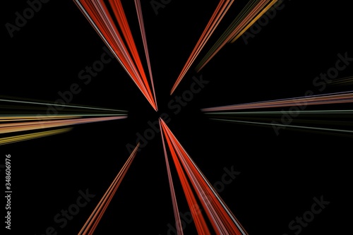 Colored rays pointing to the center. Abstract background for design. Good for print or as a pattern for the design of posters, cards, invitations or websites