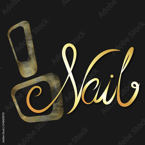 Nails manicure care beauty salon golden symbol