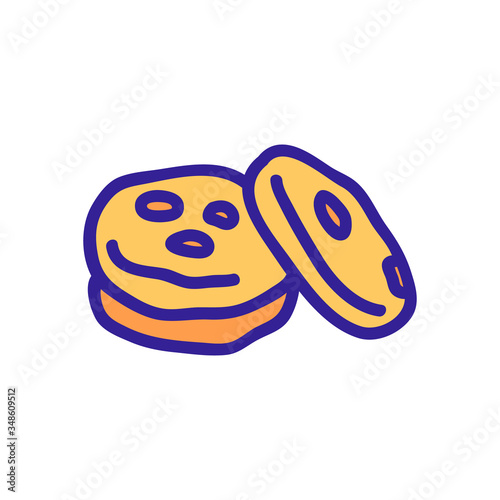 some oatmeal cookies icon vector. some oatmeal cookies sign. color symbol illustration