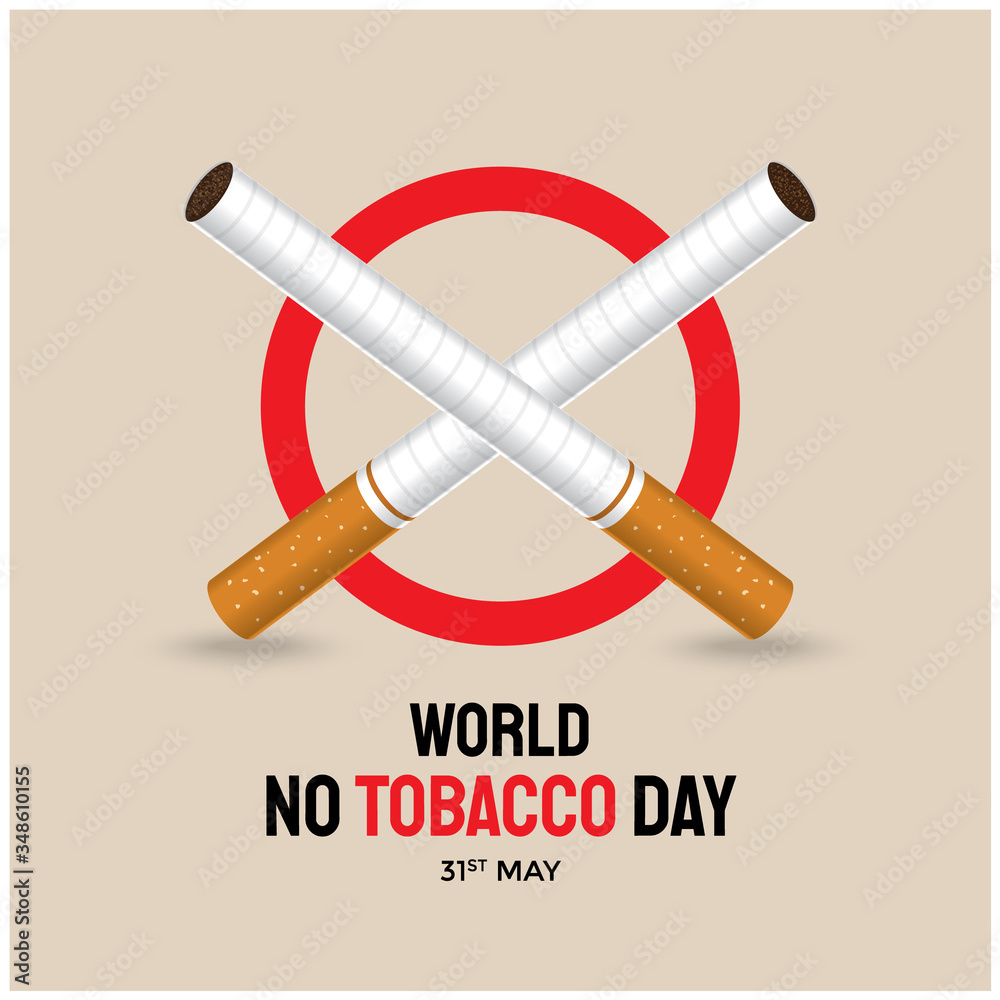 Graphic illustration of World No Tobacco Day every May 31 with an image