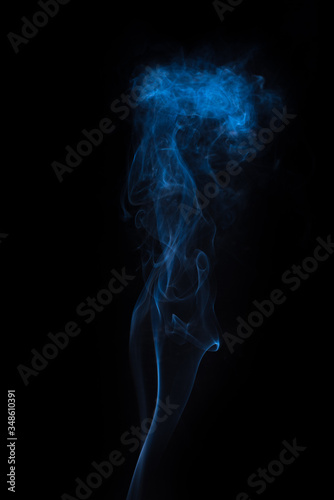 Fototapeta Naklejka Na Ścianę i Meble -  The movement of the smoke on a black background .