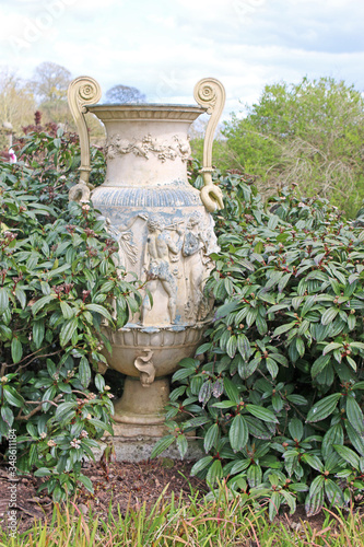 Stone Urn in a garden 